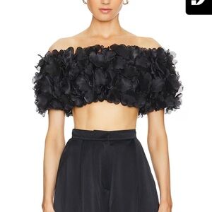 Selezza London Black 3D Floral Top S